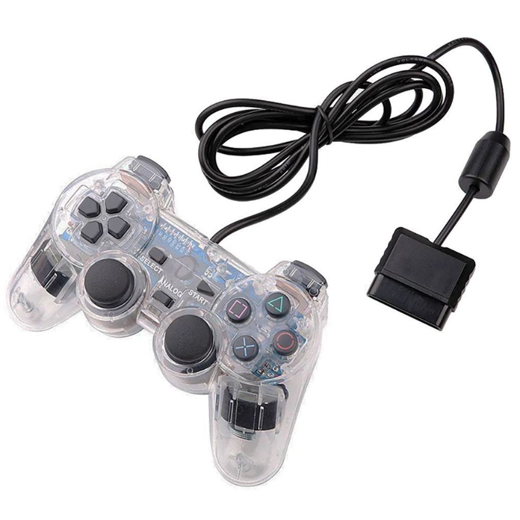 Controle PS2 Transparente Doubleshock 2 Com Fio Analógico - Diversas ...