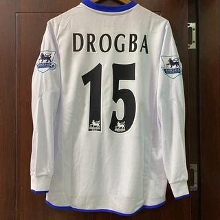 Retro 0305 Premier League Chelsea Off The 8 Lampard 15 Camisa Branca De Futebol Drogba