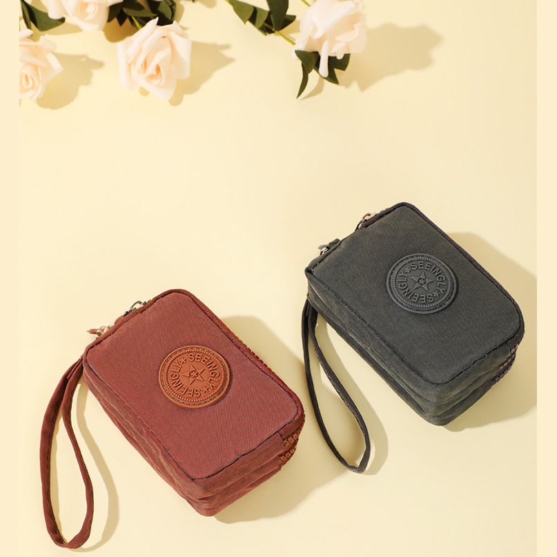Carteira Nylon Dobrável Com Bolso Moedas - Compacta E Prática
