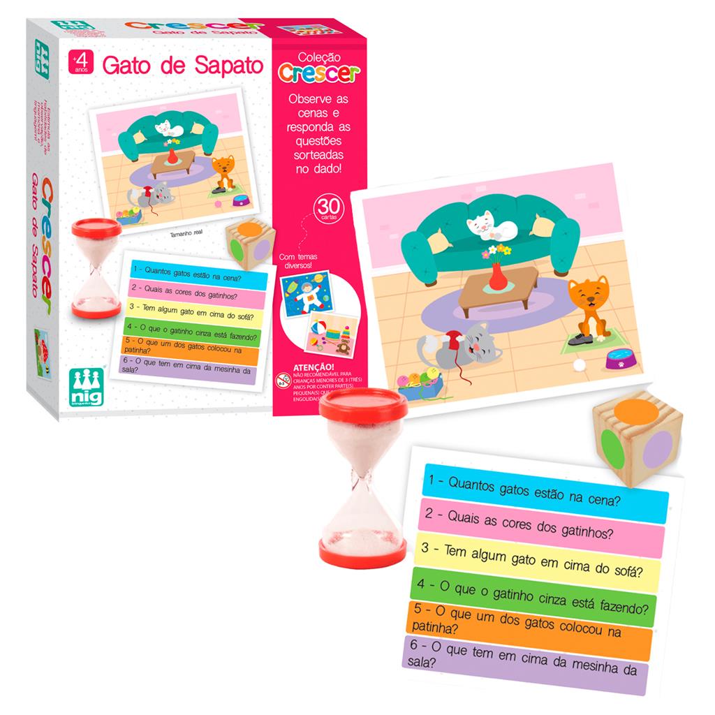 Brinquedo Jogo Gato De Sapato Infantil Estimula Memoria Colecao