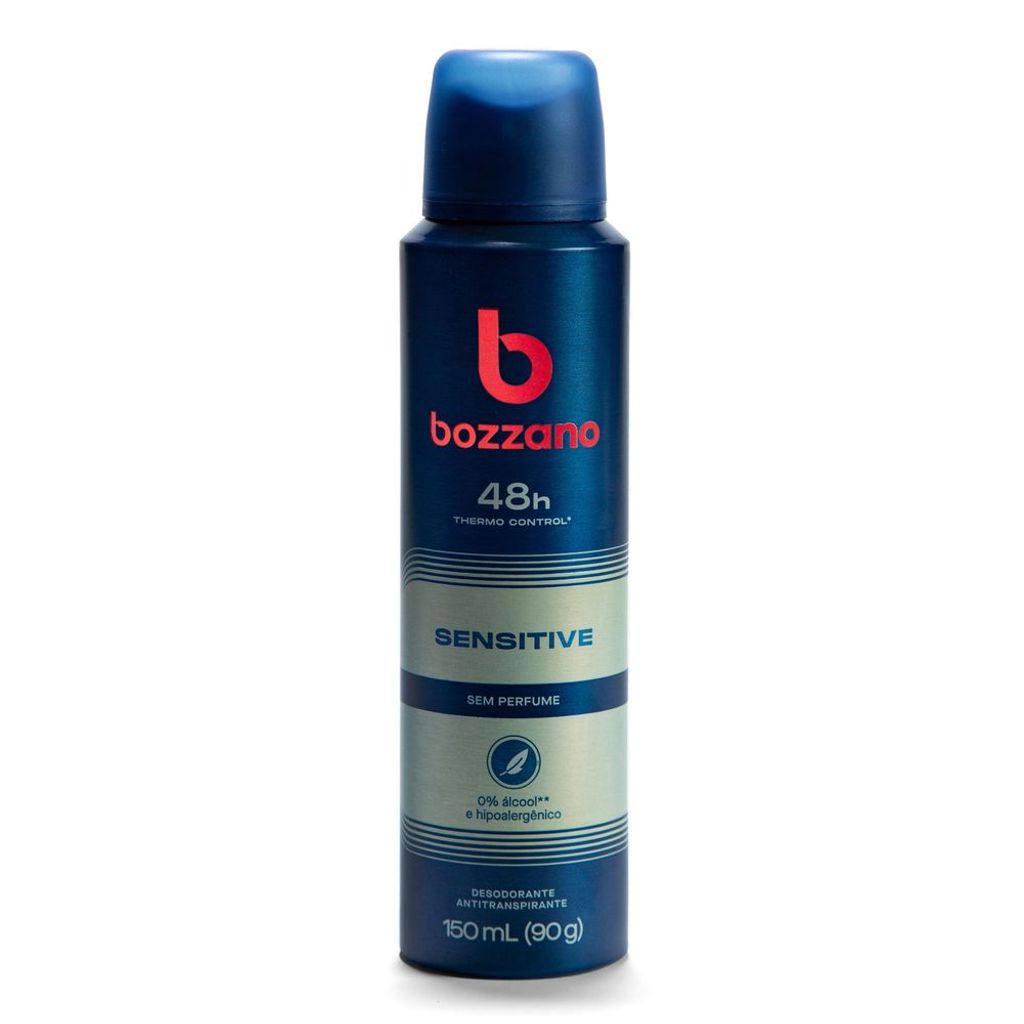 Desodorante Bozzano Sensitive Sem Perfume Aerosol Antitranspirante 48h