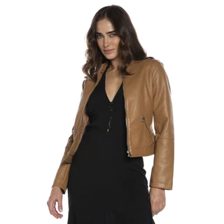 Jaqueta Feminina Pu Polo Wear Bege Médio