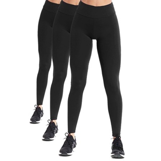 Kit 3 Conjuntos Fitness Feminino Calça Legging e Top Nadador