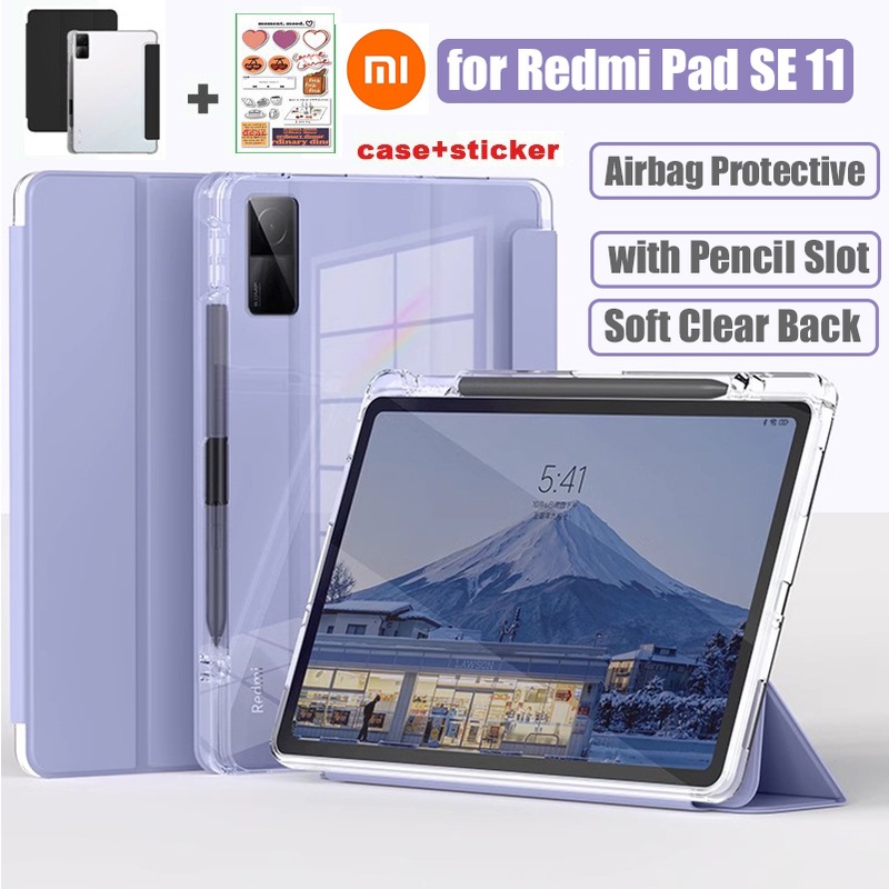 Capa Redmi Pad Para 2023 11 Polegadas SE Com Adesivo Caneta Solt DIY Sucção Magnética Inteligente