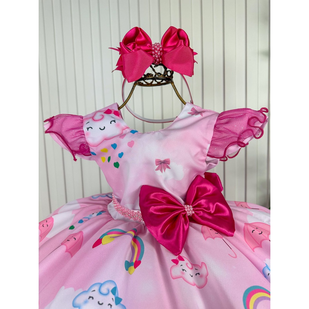 Vestido Infantil Princesa Chuva de Bençãos Luxo Princesas - Fabuloso Ateliê