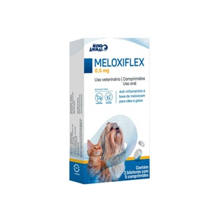 Anti-inflamatório para Cães e Gatos Meloxiflex Mundo Animal 0,5mg 10 Comprimidos