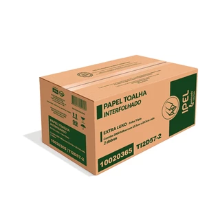 Papel Toalha Interfolha Laminado 2 Dobras Folha Tripla Fit Extra Luxo 2.000 folhas Ipel