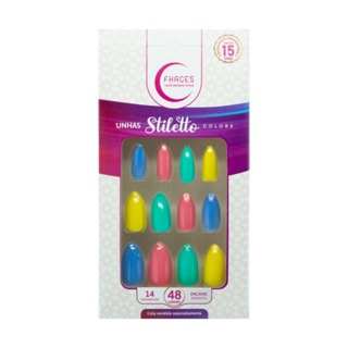 Unha Postiça Fhaces Stiletto Multi Desejo C/48