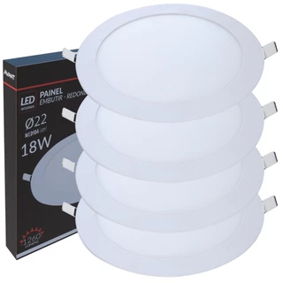 4 Painel Plafon Redondo Embutir 18w Luz Branca Luminária Gesso Bivolt Avant em Oferta na Shopee