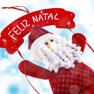Guirlanda De Natal Para Porta Luxo Grande 31cm Papai Noel Com Placa Feliz Natal Boneco De Neve Fofo