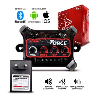 Mini Receptor Player MP3 Amplificado Bluetooth Serie 1 AJK APL-1012 Force