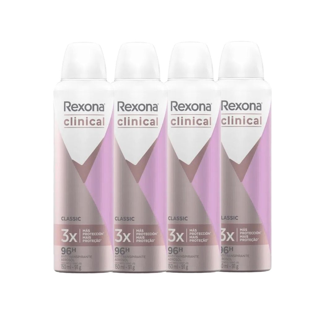 Kit Desodorante Aero Rexona Men Clinical Classic Clean 55ml - 3 Unidades em  2023