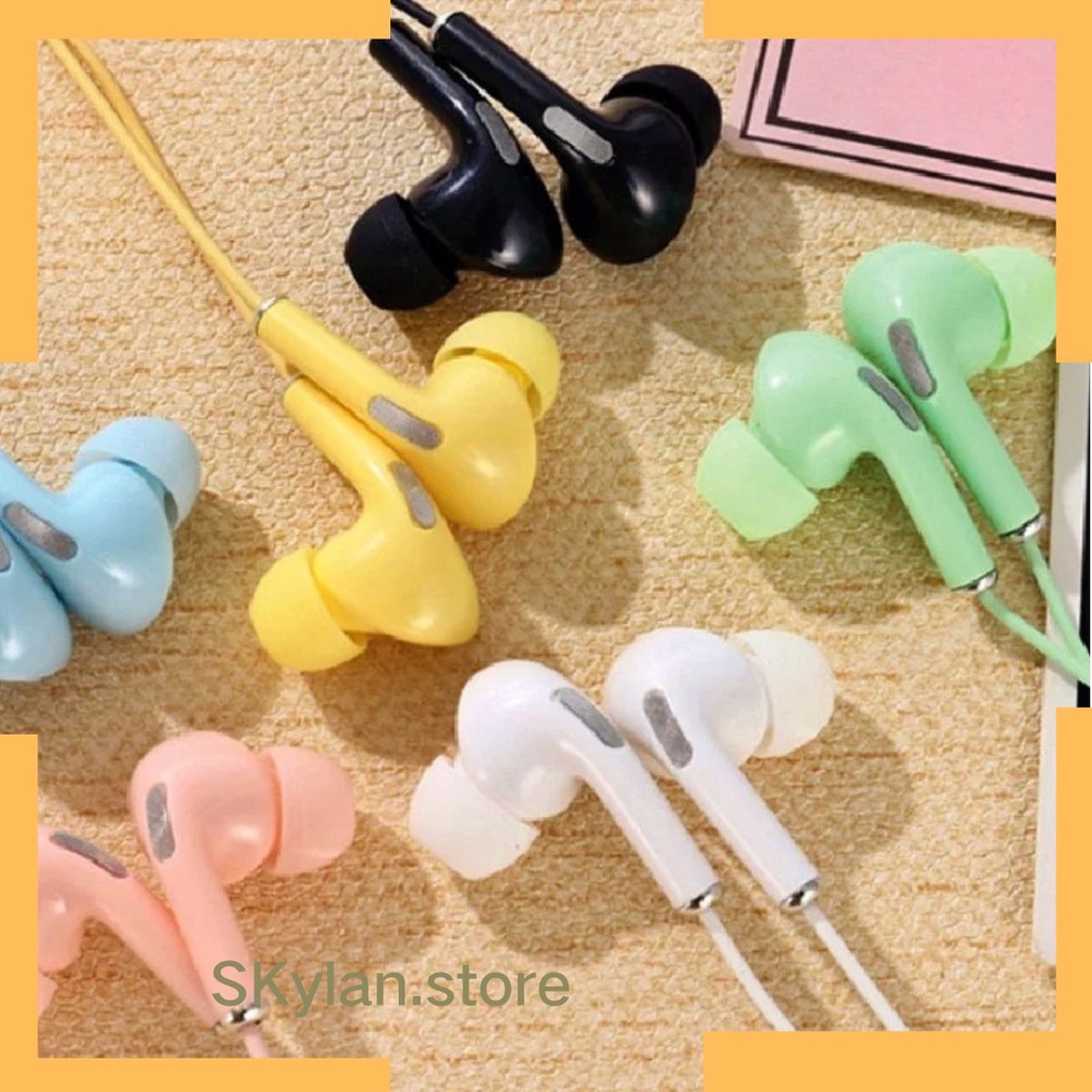 Fone de ouvido EJ-36 P2 com microfone, cabo colorido estilo moderno