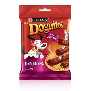 Petisco Doguitos para Cães Adultos e Filhotes sabor Linguiçinha 45g em Oferta na Shopee