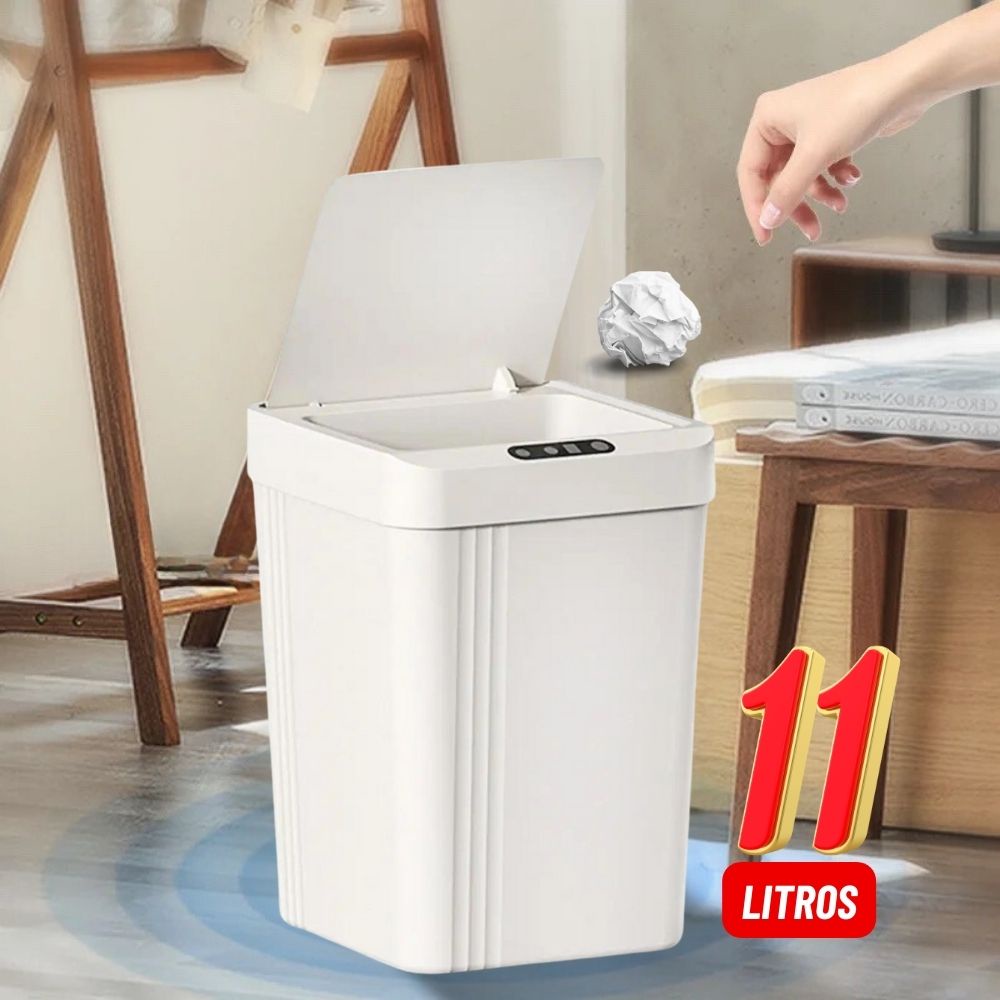 Lixeira Inteligente com Sensor Automática 11 Litros Banheiro Cozinha