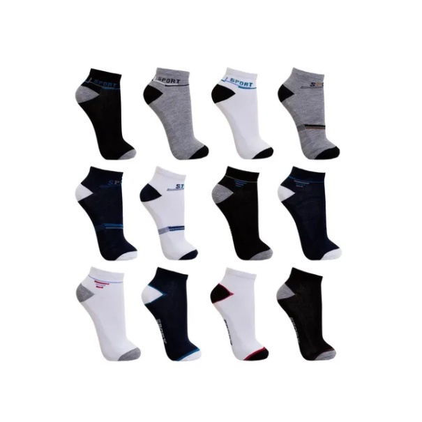 Kit 12 Pares Meia Soquete Cano Curto Masculina Atacado 40-46