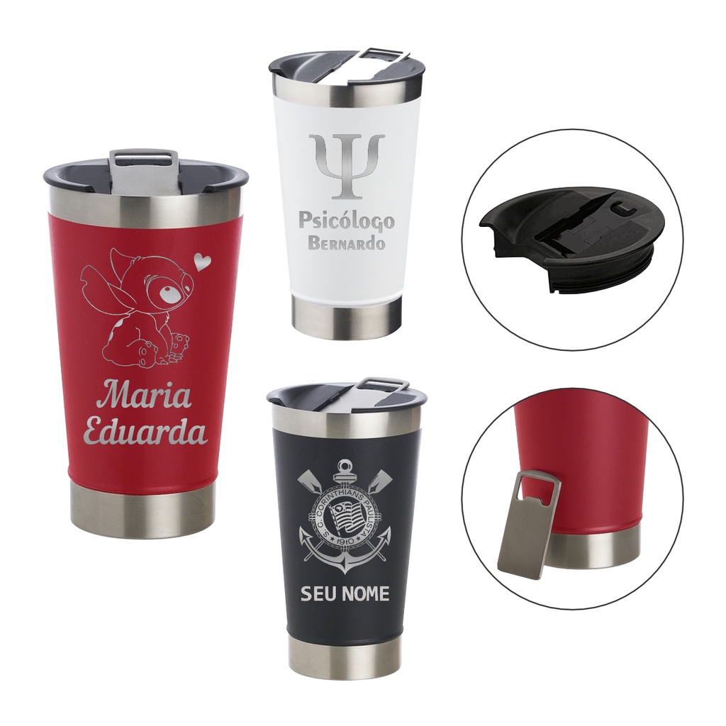 Copo Térmico 350mL PERSONALIZADO COM SEU NOME