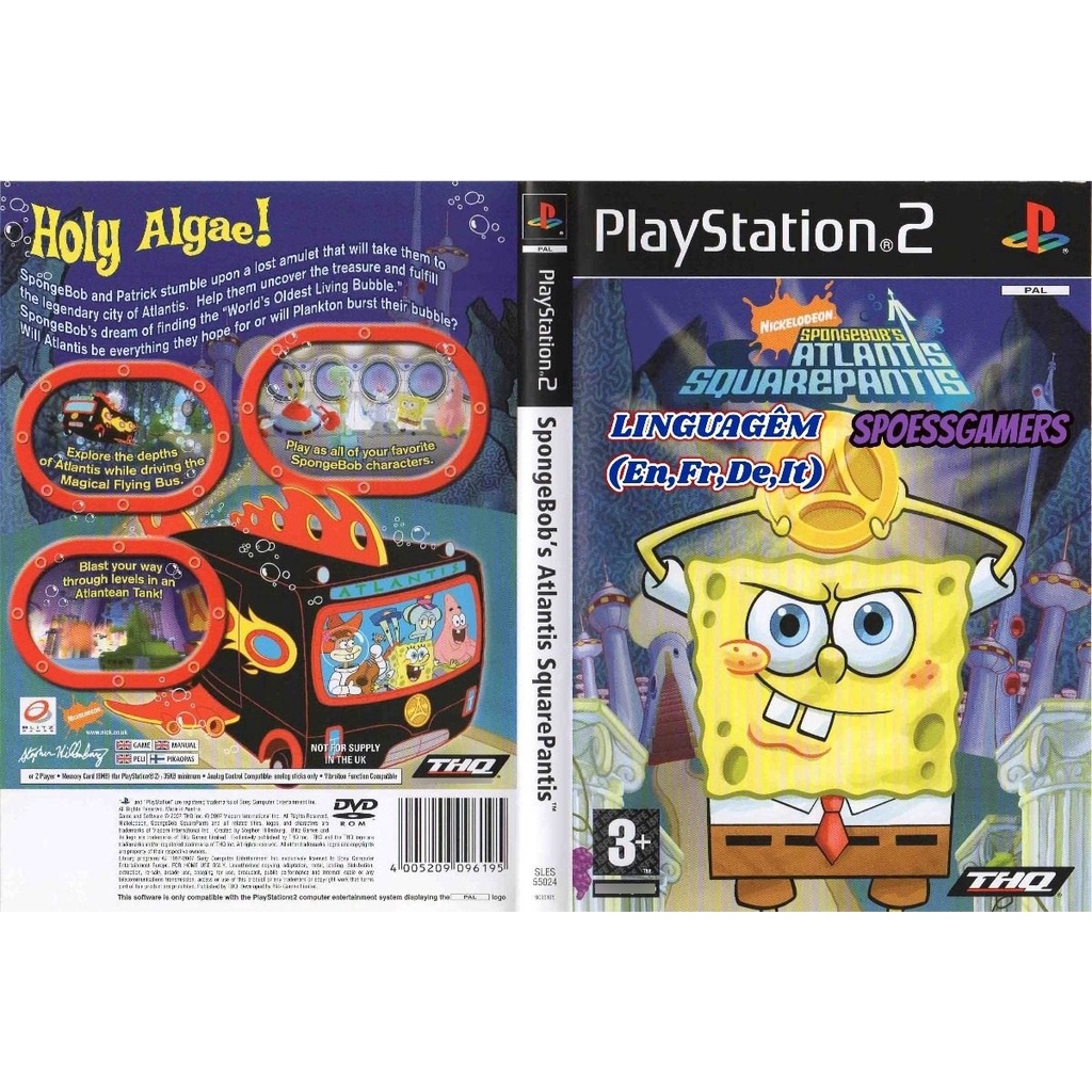 Bob Esponja Atlantis Squarepantis Ps2 Desbloqueado Patch