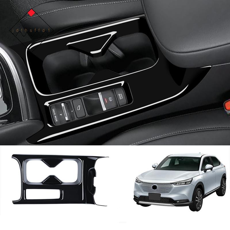 Console Preto Brilhante Para Carro Porta-Copos De Água Decoração Capa Adesivos Guarnição Honda HRV HR-V Vezel 2021 2022 LHD