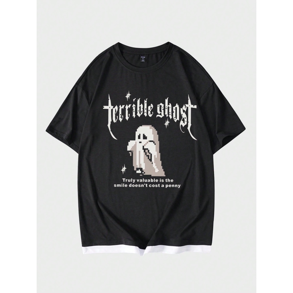 Camiseta Terrible Ghost Pixel Qualidade Algodão Unissex Lançamento