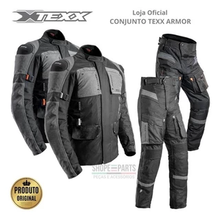 Calça Motoqueiro Kit Conjunto Jaqueta e calça Masculino Texx Parca Impermeável Proteção Big Trail Armor