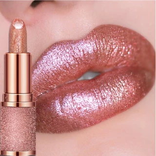 Batom Glitter Velvet Matte Maquiagem Vermelha Rosa Longa Duração Sem Bastão