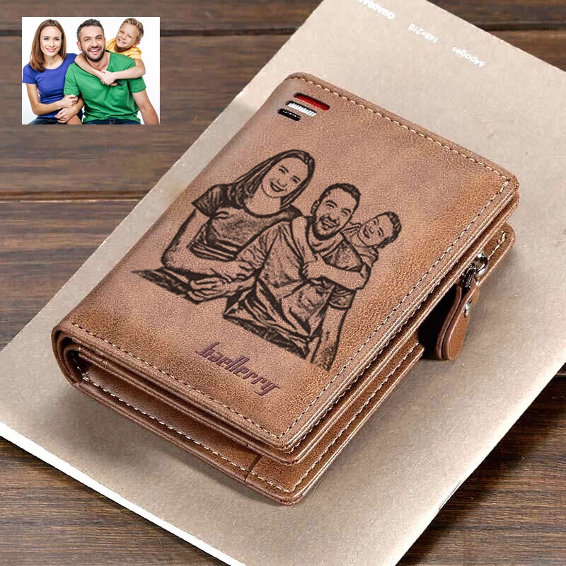 Baellerry Homens Personalizados Clip De Dinheiro Curto Gravado Foto  Multi-Cartões Posição Carteira De Moedas Personalizada Bolso Para Ele  Aniversário