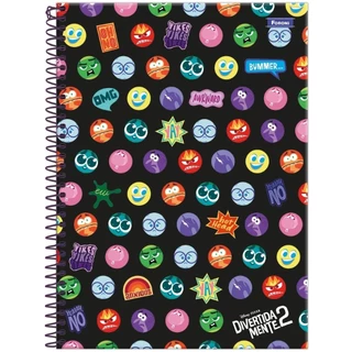 Caderno Espiral Universitário Foroni Capa Dura Divertidamente 160 Folhas - Embalagem com 4 Unidades (SORTIDOS) em Oferta na Shopee