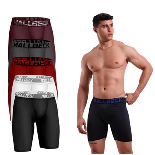 Kit Cueca Ciclista Boxer Microfibra Long Leg Short Masculino