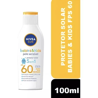 NIVEA SUN Protetor Solar Kids & Babies Pele Sensível FPS 60 100ml em Oferta na Shopee