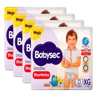 Fralda Descartável Babysec Shortinho Galinha Pintadinha Mega Extra Grande - 6 Pacotes com 22 Fraldas - Total 132 Tiras