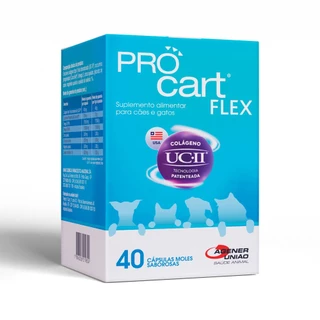 Suplemento Pro Cart Flex para Cães e Gatos Agener União com 40 Cápsulas