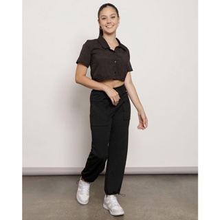 Calça Juvenil Jogger Texturizada Preta
