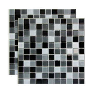 Pastilha de Vidro Glass Mosaic Miscelanea Placa 29,2x29,2cm Preto e Branco