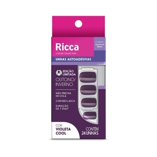 Unha Postiça Ricca Autoadesiva Violeta Cool