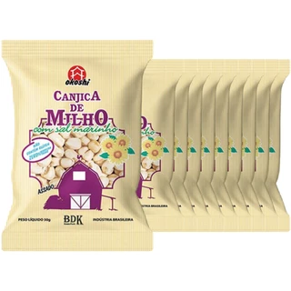 Kit 36 Okoshi Canjica De Milho Com Sal Marinho 40g