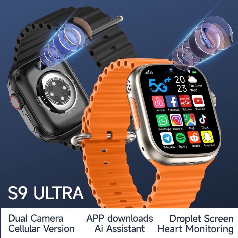 S9 ultra Smart Watch Com slot Para Cartão SIM GS37 4G Câmera Dupla De Vídeo Chamada GPS Localizador De Traços Do Estudante Adulto Frequência Cardíaca Smartwatch De Voz SOS Telefone HITJ