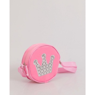 Bolsa Infantil Pelinhos Bordado Coroa Rosa