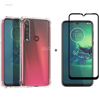 Película Vidro + Capinha Para Moto G8 Plus. Kit Motorola Capa Transparente e Pelicula 3D/9D