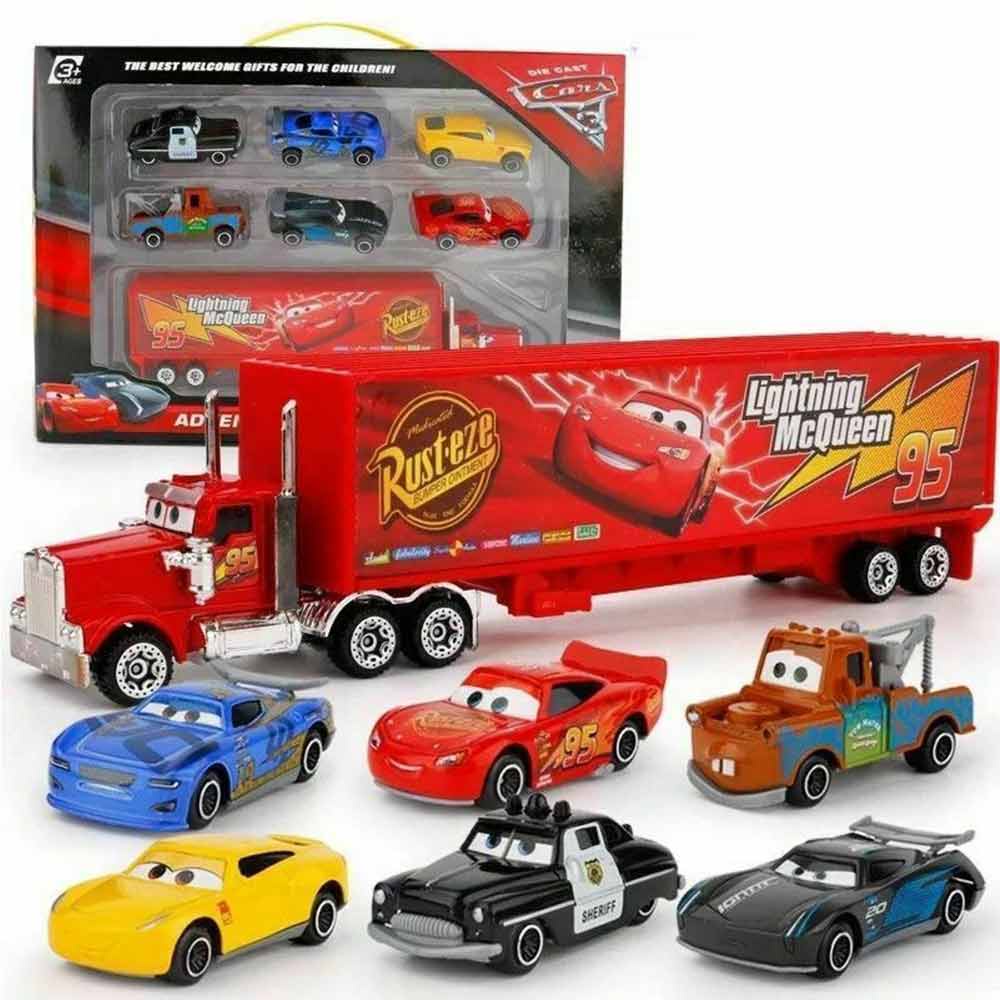 New 7Pcs Cars 2 Mack McQueen Racer Car Mack Truck Kids Toy