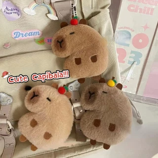 Bonito Squeaky CAPIBARA Boneca De Pelúcia Pingente Kawaii Puffer Peixe Brinquedo Mochila Decoração Amigo Casal Chaveiro