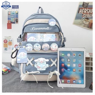 Sanrio Cinnamoroll Melody Kuromi Mochila Escolar Feminina Para Crianças Laptops Multi-pocket Kawaii Cartoon Moda Anime