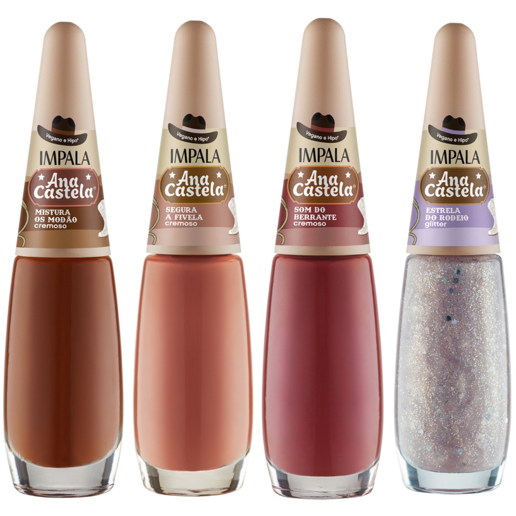 Kit Esmalte Ana Castela Impala 3 Cores Marrom + Top Coat | Shopee Brasil