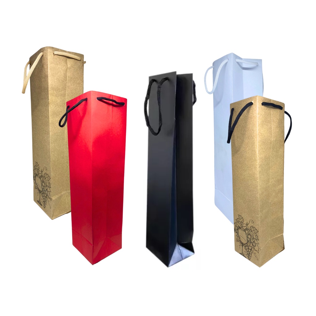 10 Sacolas De Papel Kraft Para Garrafa De Bebida / Vinho