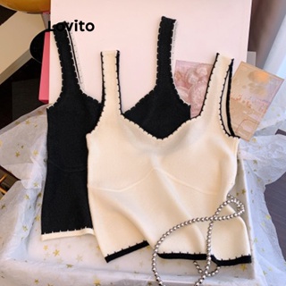 Lovito Top De Malha Casual Com Contraste Liso Para Mulheres LNE41331