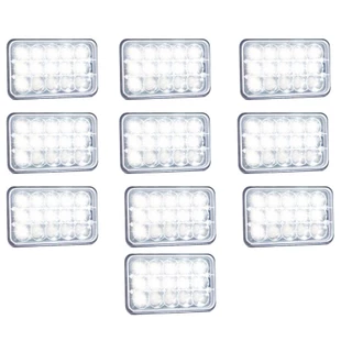 Kit 10 Farol Milha 15 Led 48w 12v/24v Retangu Off-road 6000k Reforçado Agrícola Caminhão carro Barco Resistente a agua