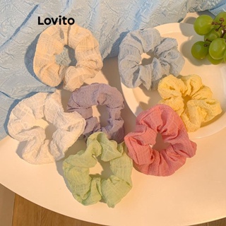 Lovito Laços De Cabelo Retrô Franceses Lisos Casuais Bm Para Mulheres LFA11141