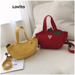 Lovito Linda Bolsa De Ombro Pequena De Banana E Maçã De Desenho Animado Para Mulheres LFA11767
