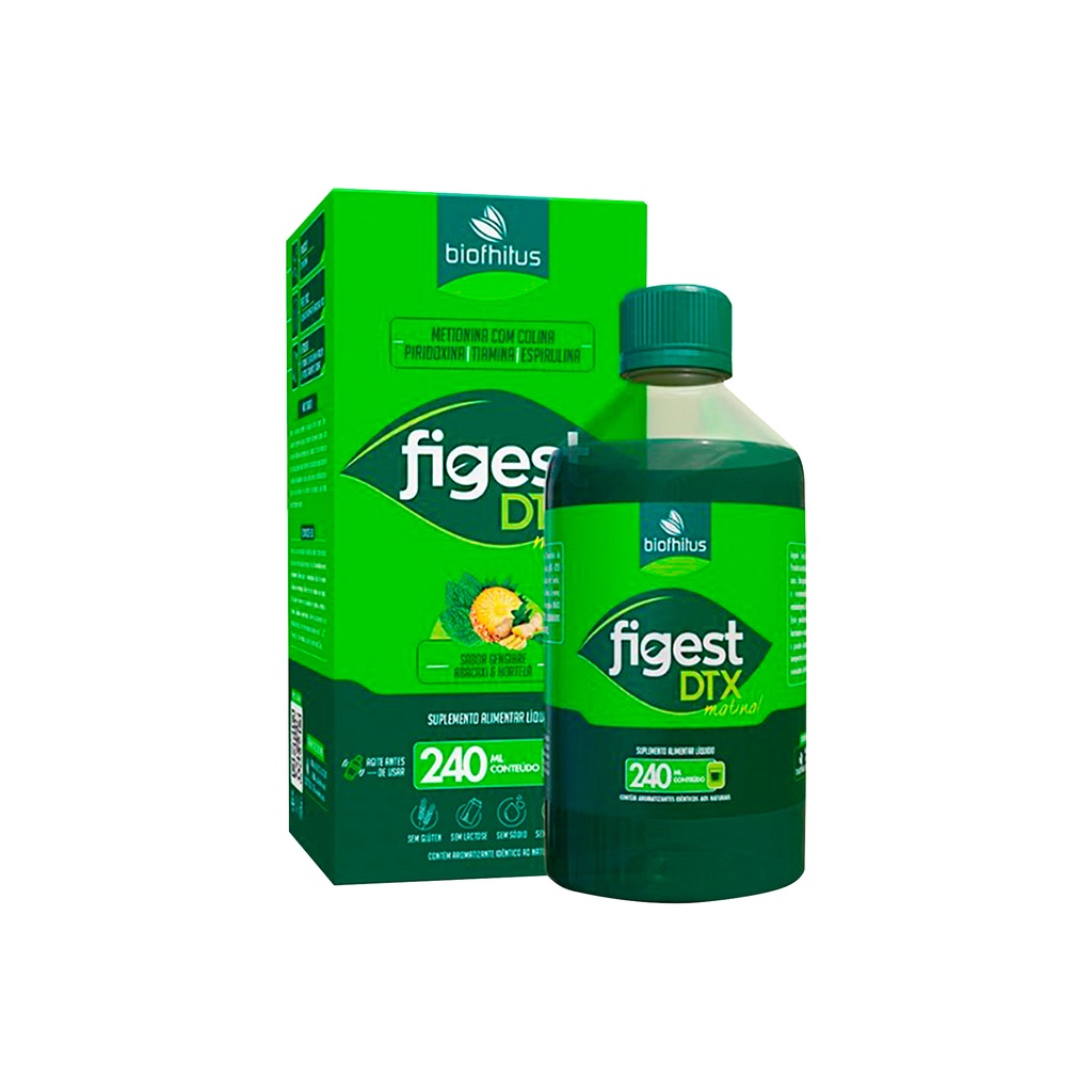 FIGEST DETOX MATINAL SABOR ABACAXI HORTELA E GENGIBRE 240ML | Shopee Brasil
