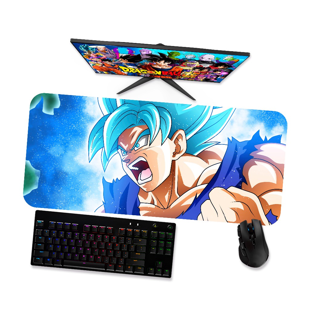 Mouse Pad Gamer Grande Dragon Ball Goku Blue 1 90x40 80x40 60x40